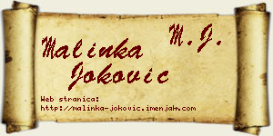 Malinka Joković vizit kartica